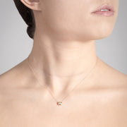Annie James jewelry diamond and yellow gold necklace, butterfly charm, thyroid cancer awareness