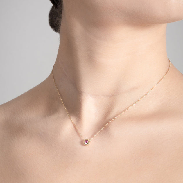 9k Pink Sapphire Necklace
