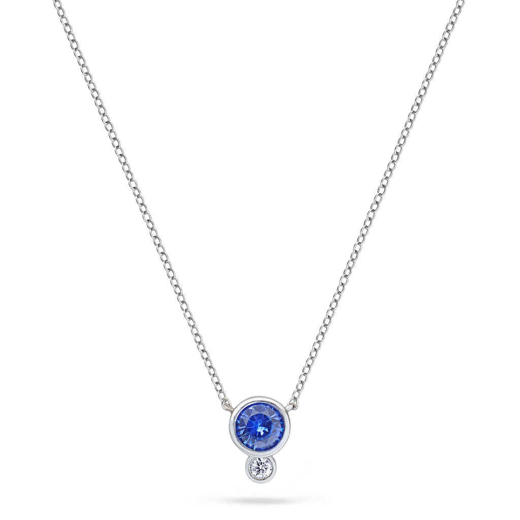 Blue sapphire necklace white gold top