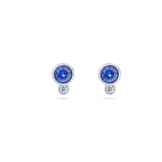 Mini Sapphire & Diamond Earrings
